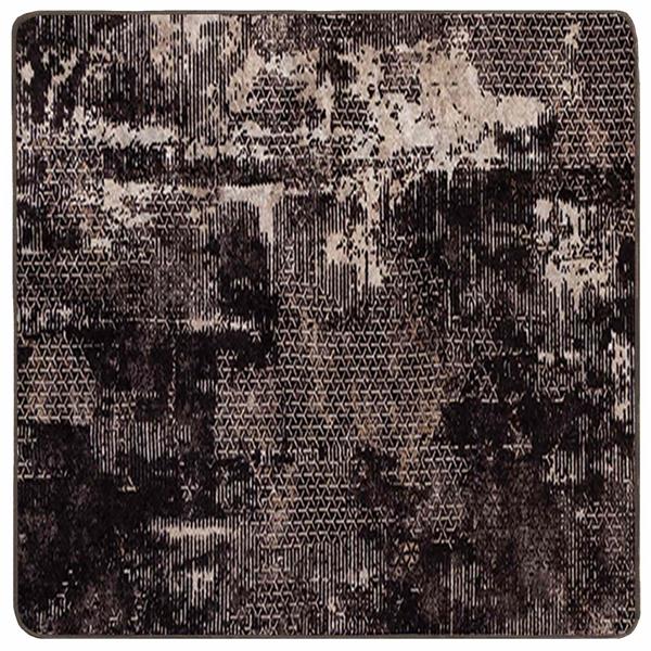 Grote foto vidaxl vloerkleedloper marsa zwart 100 x 100 cm polyester en pvc huis en inrichting vloerbedekking en kleden