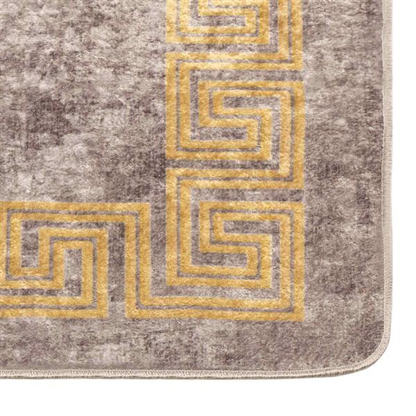 Grote foto vidaxl vloerkleedloper marsa grijs 100 x 400 cm polyester en pvc huis en inrichting vloerbedekking en kleden