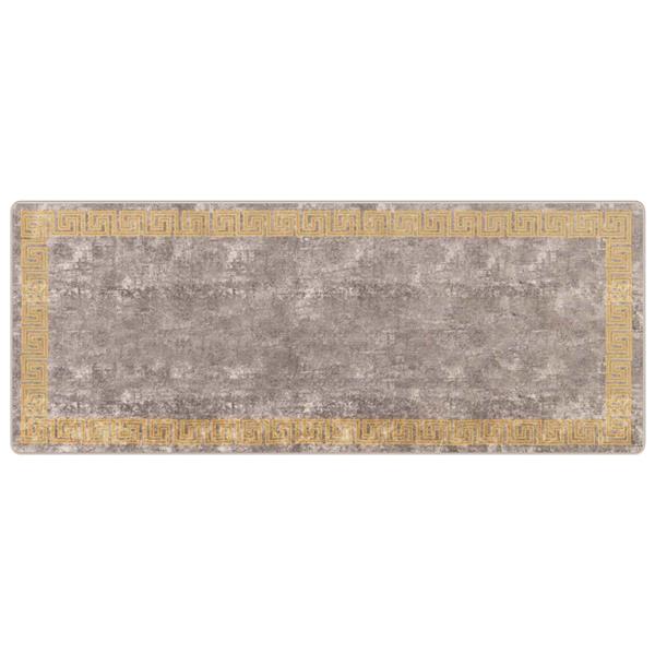 Grote foto vidaxl vloerkleedloper marsa grijs 100 x 250 cm polyester en pvc huis en inrichting vloerbedekking en kleden