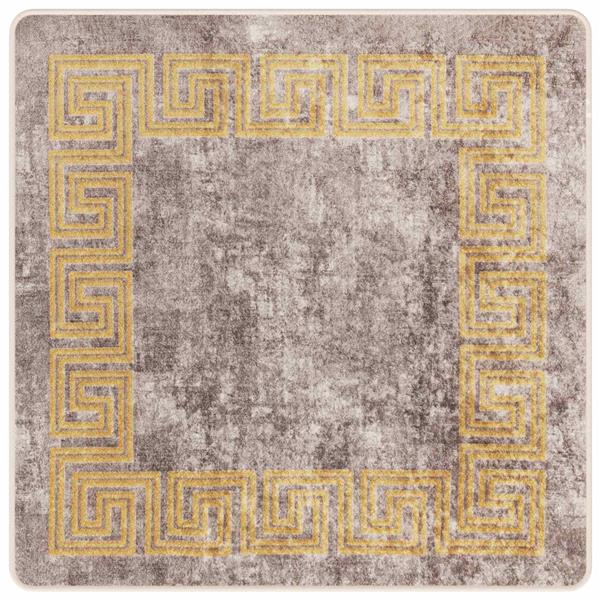 Grote foto vidaxl vloerkleedloper marsa grijs 100 x 100 cm polyester en pvc huis en inrichting vloerbedekking en kleden