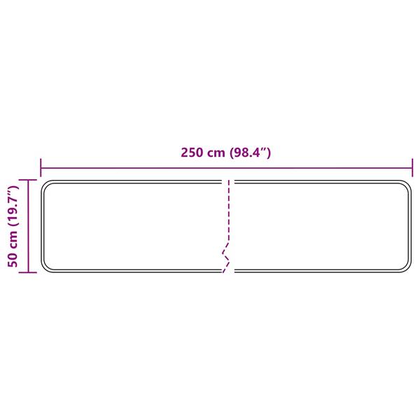 Grote foto vidaxl vloerkleedloper marsa grijs 50 x 250 cm polyester en pvc huis en inrichting vloerbedekking en kleden