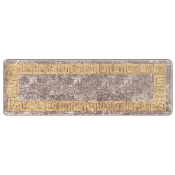 Grote foto vidaxl vloerkleedloper marsa grijs 50 x 150 cm polyester en pvc huis en inrichting vloerbedekking en kleden