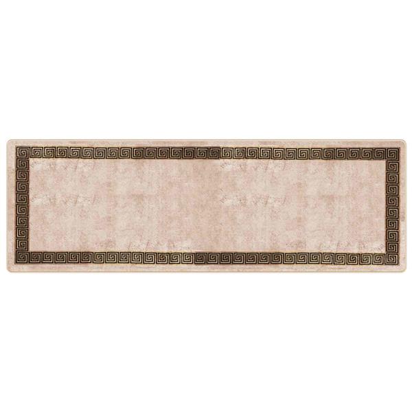 Grote foto vidaxl vloerkleedloper marsa zwart 100 x 300 cm polyester en pvc huis en inrichting vloerbedekking en kleden