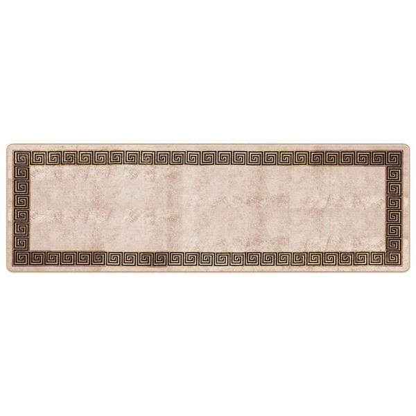 Grote foto vidaxl vloerkleedloper marsa zwart 80 x 250 cm polyester en pvc huis en inrichting vloerbedekking en kleden