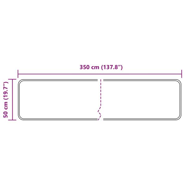 Grote foto vidaxl vloerkleedloper marsa zwart 50 x 350 cm polyester en pvc huis en inrichting vloerbedekking en kleden