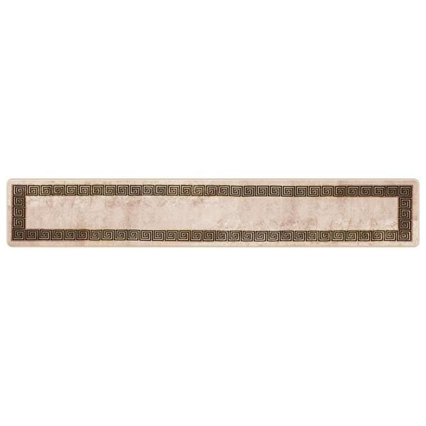 Grote foto vidaxl vloerkleedloper marsa zwart 50 x 300 cm polyester en pvc huis en inrichting vloerbedekking en kleden