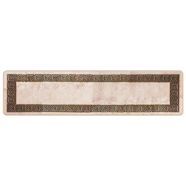 Grote foto vidaxl vloerkleedloper marsa zwart 50 x 200 cm polyester en pvc huis en inrichting vloerbedekking en kleden