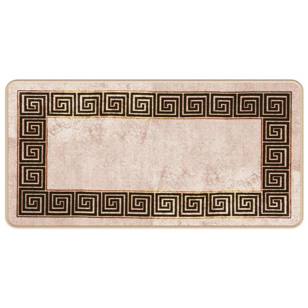 Grote foto vidaxl vloerkleedloper marsa zwart 50 x 100 cm polyester en pvc huis en inrichting vloerbedekking en kleden