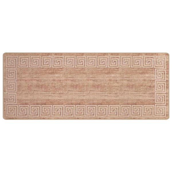 Grote foto vidaxl vloerkleedloper marsa wit 100 x 350 cm polyester en pvc huis en inrichting vloerbedekking en kleden