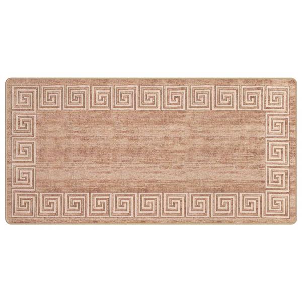 Grote foto vidaxl vloerkleedloper marsa wit 100 x 200 cm polyester en pvc huis en inrichting vloerbedekking en kleden