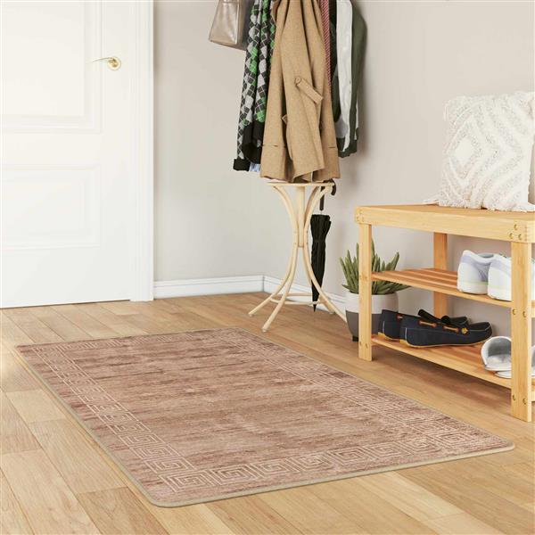 Grote foto vidaxl vloerkleedloper marsa wit 80 x 100 cm polyester en pvc huis en inrichting vloerbedekking en kleden