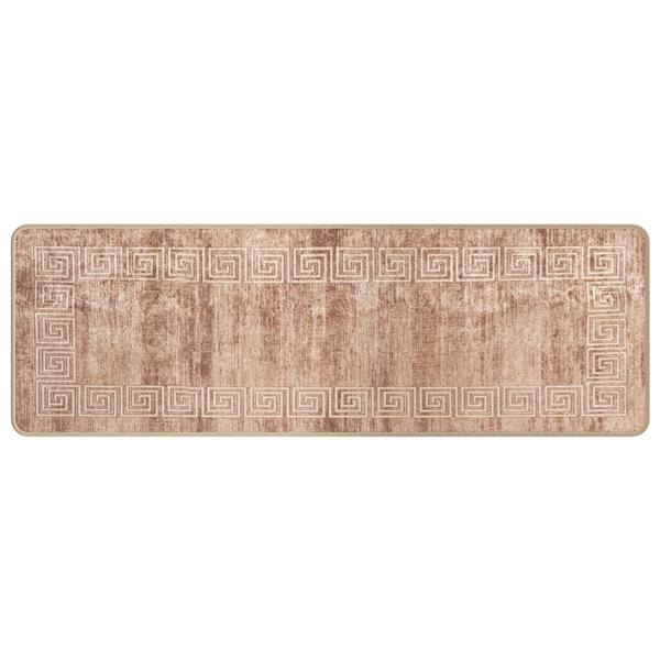 Grote foto vidaxl vloerkleedloper marsa wit 50 x 150 cm polyester en pvc huis en inrichting vloerbedekking en kleden