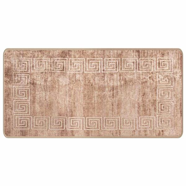 Grote foto vidaxl vloerkleedloper marsa wit 50 x 100 cm polyester en pvc huis en inrichting vloerbedekking en kleden