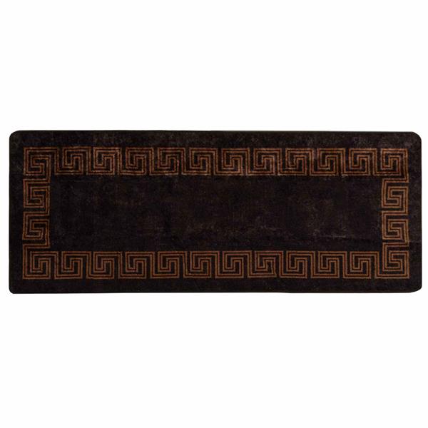 Grote foto vidaxl vloerkleedloper marsa zwart 100 x 250 cm polyester en pvc huis en inrichting vloerbedekking en kleden
