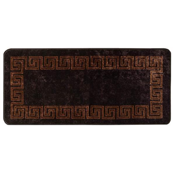 Grote foto vidaxl vloerkleedloper marsa zwart 100 x 200 cm polyester en pvc huis en inrichting vloerbedekking en kleden