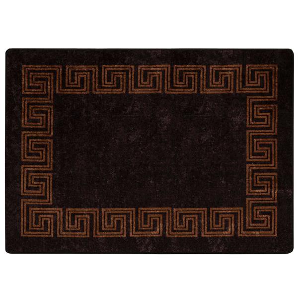 Grote foto vidaxl vloerkleedloper marsa zwart 100 x 150 cm polyester en pvc huis en inrichting vloerbedekking en kleden