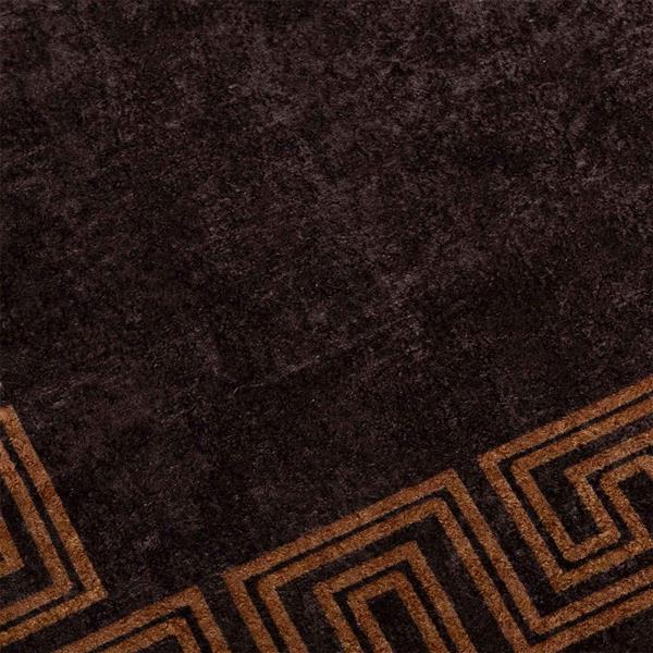 Grote foto vidaxl vloerkleedloper marsa zwart 80 x 350 cm polyester en pvc huis en inrichting vloerbedekking en kleden