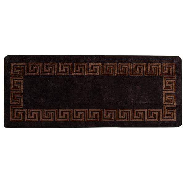 Grote foto vidaxl vloerkleedloper marsa zwart 80 x 200 cm polyester en pvc huis en inrichting vloerbedekking en kleden