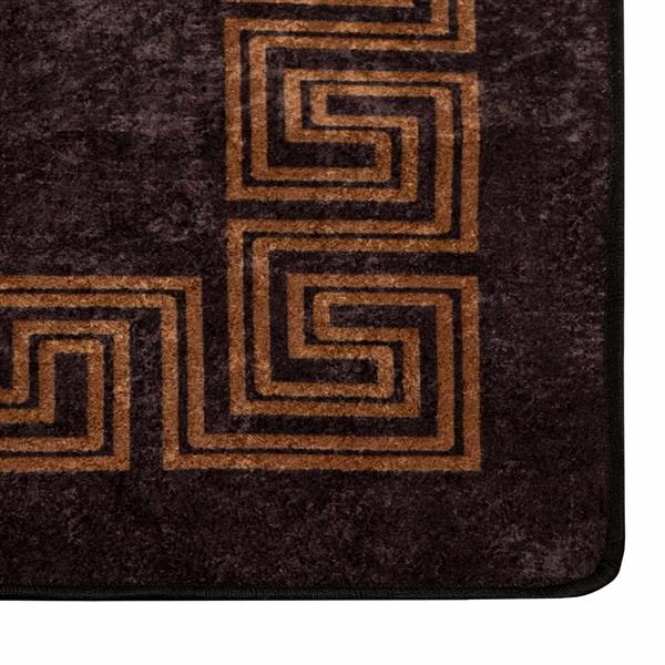 Grote foto vidaxl vloerkleedloper marsa zwart 50 x 400 cm polyester en pvc huis en inrichting vloerbedekking en kleden