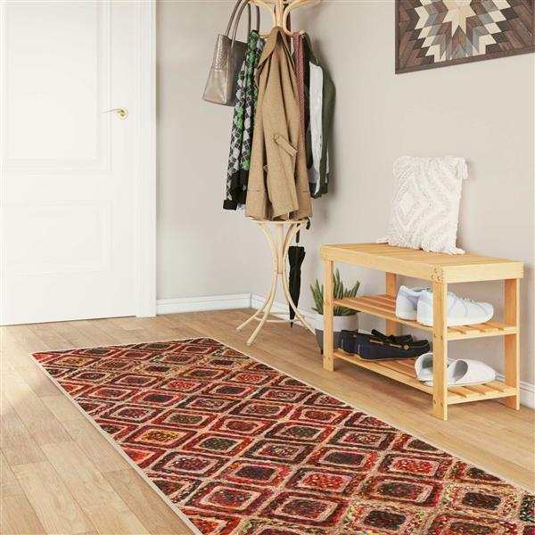 Grote foto vidaxl vloerkleedloper marsa multikleur 80 x 250 cm polyester en pvc huis en inrichting vloerbedekking en kleden