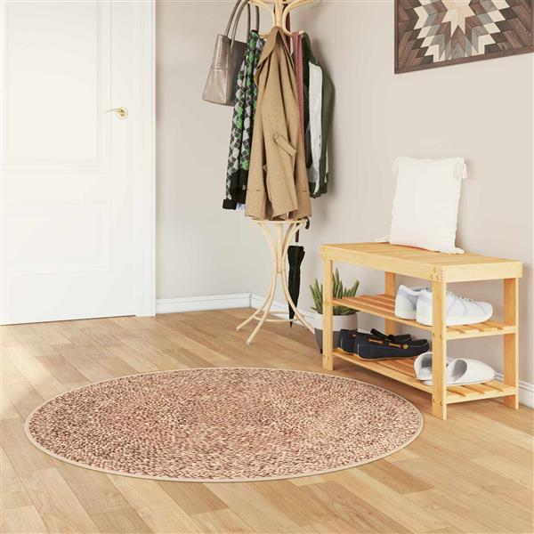 Grote foto vidaxl vloerkleedloper marsa geel 120 x 120 cm polyester en pvc huis en inrichting vloerbedekking en kleden