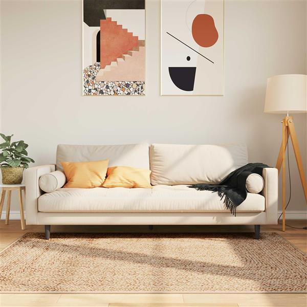 Grote foto vidaxl vloerkleedloper marsa geel 120 x 170 cm polyester en pvc huis en inrichting vloerbedekking en kleden