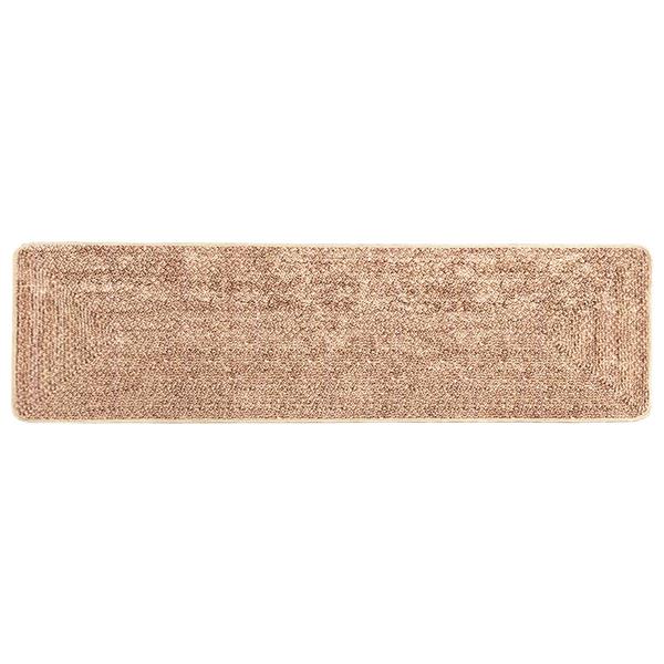 Grote foto vidaxl vloerkleedloper marsa geel 100 x 400 cm polyester en pvc huis en inrichting vloerbedekking en kleden