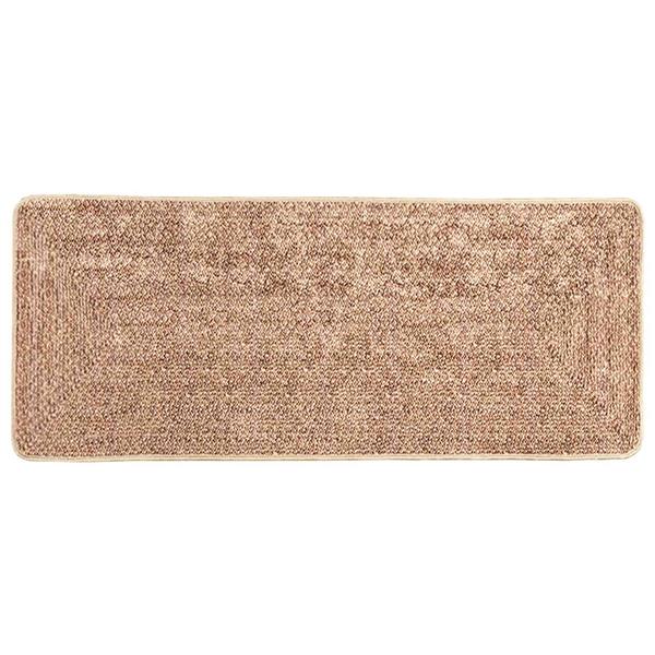 Grote foto vidaxl vloerkleedloper marsa geel 50 x 100 cm polyester en pvc huis en inrichting vloerbedekking en kleden