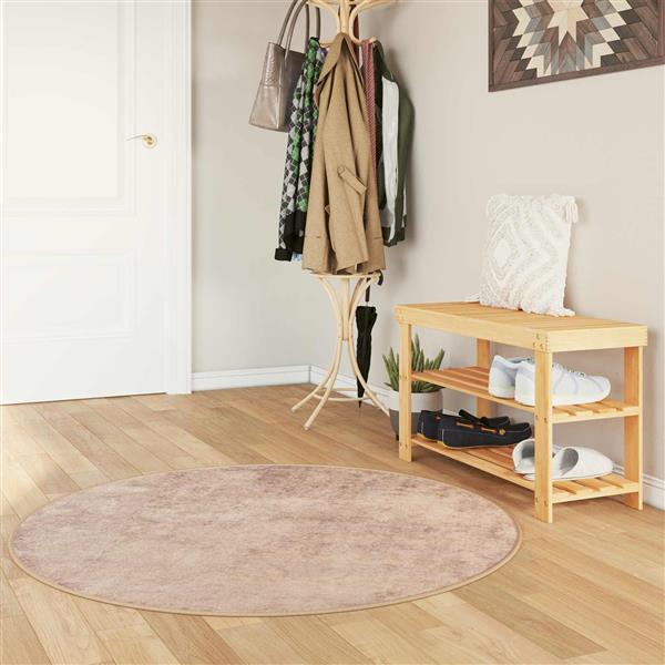 Grote foto vidaxl vloerkleedloper marsa zand 120 x 120 cm polyester en pvc huis en inrichting vloerbedekking en kleden