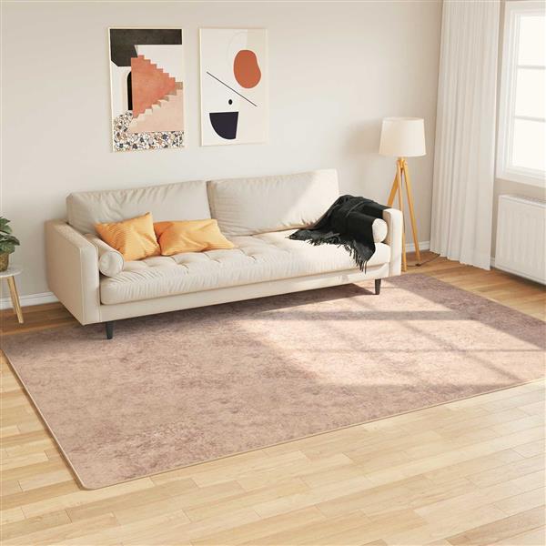 Grote foto vidaxl vloerkleedloper marsa zand 190 x 300 cm polyester en pvc huis en inrichting vloerbedekking en kleden