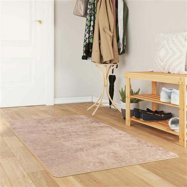 Grote foto vidaxl vloerkleedloper marsa zand 100 x 200 cm polyester en pvc huis en inrichting vloerbedekking en kleden