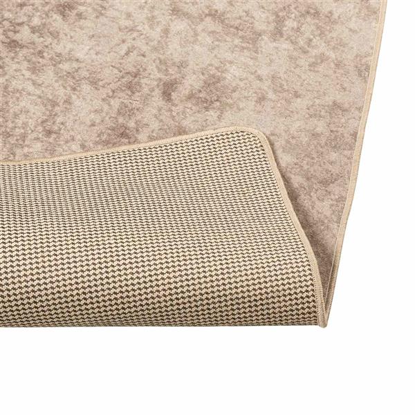 Grote foto vidaxl vloerkleedloper marsa beige 150 x 230 cm polyester en pvc huis en inrichting vloerbedekking en kleden