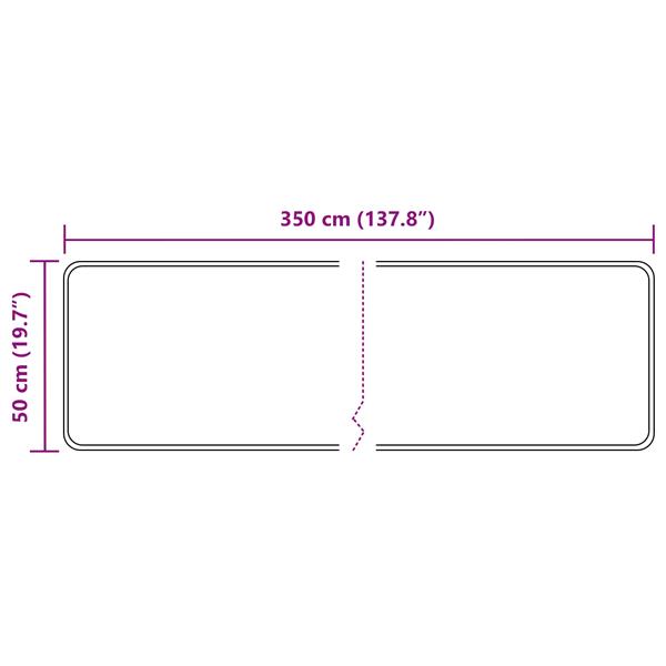 Grote foto vidaxl vloerkleedloper marsa beige 50 x 350 cm polyester en pvc huis en inrichting vloerbedekking en kleden