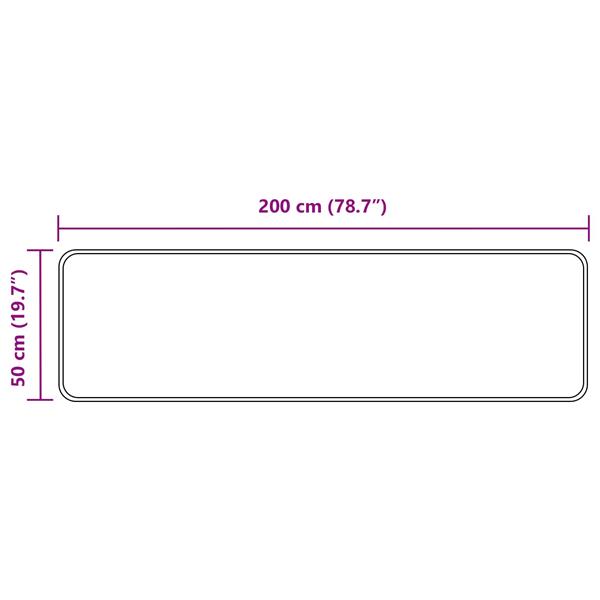 Grote foto vidaxl vloerkleedloper marsa beige 50 x 200 cm polyester en pvc huis en inrichting vloerbedekking en kleden