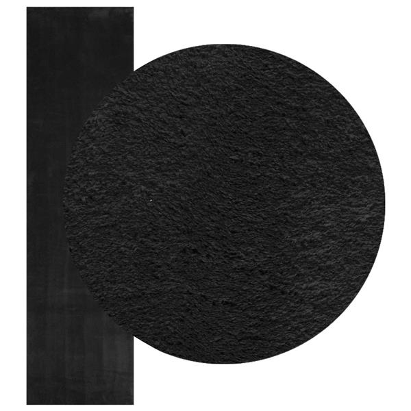 Grote foto vidaxl medium pile zachte en wasbare tapijt huarte zwart 1000 x 80 cm huis en inrichting vloerbedekking en kleden