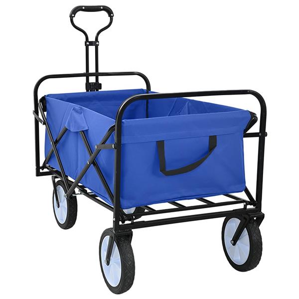Grote foto vidaxl vouwbare handtrolley blauw 94 x 53 x 99 cm oxford stof doe het zelf en verbouw gereedschappen en machines