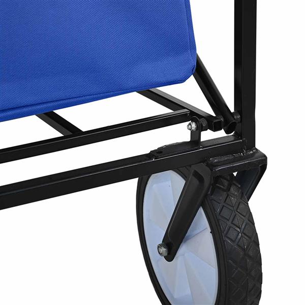 Grote foto vidaxl vouwbare handtrolley blauw 94 x 53 x 99 cm oxford stof doe het zelf en verbouw gereedschappen en machines