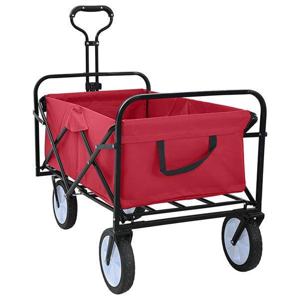 Grote foto vidaxl vouwbare handtrolley rood 94 x 53 x 99 cm oxford stof doe het zelf en verbouw gereedschappen en machines