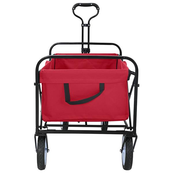 Grote foto vidaxl vouwbare handtrolley rood 94 x 53 x 99 cm oxford stof doe het zelf en verbouw gereedschappen en machines