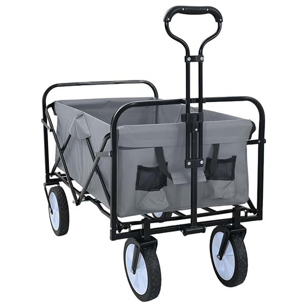 Grote foto vidaxl vouwbare handtrolley grijs 94 x 53 x 99 cm oxford stof doe het zelf en verbouw gereedschappen en machines