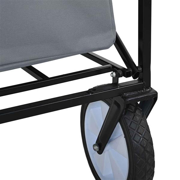 Grote foto vidaxl vouwbare handtrolley grijs 94 x 53 x 99 cm oxford stof doe het zelf en verbouw gereedschappen en machines