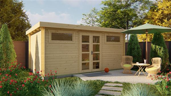 Grote foto blokhut tuinhuis zerja 28 mm onbehandeld tuin en terras tuinhuisjes en blokhutten