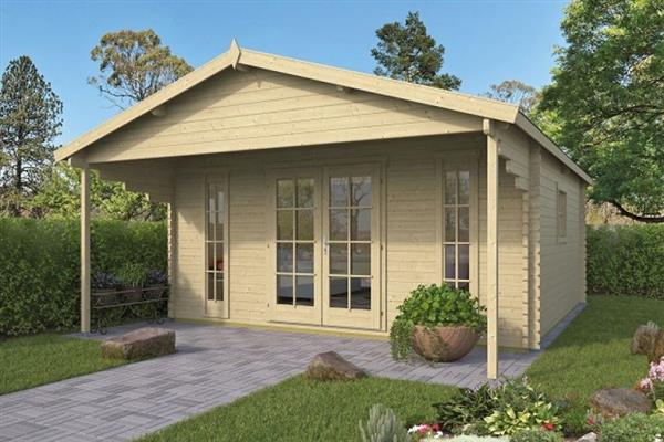 Grote foto blokhut tuinhuis emiel 44 mm vuren. tuin en terras tuinhuisjes en blokhutten