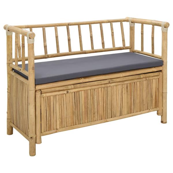 Grote foto vidaxl tuinkast bank 110 x 47 x 80 cm bamboe naturel rechthoekig tuin en terras tuinmeubelen