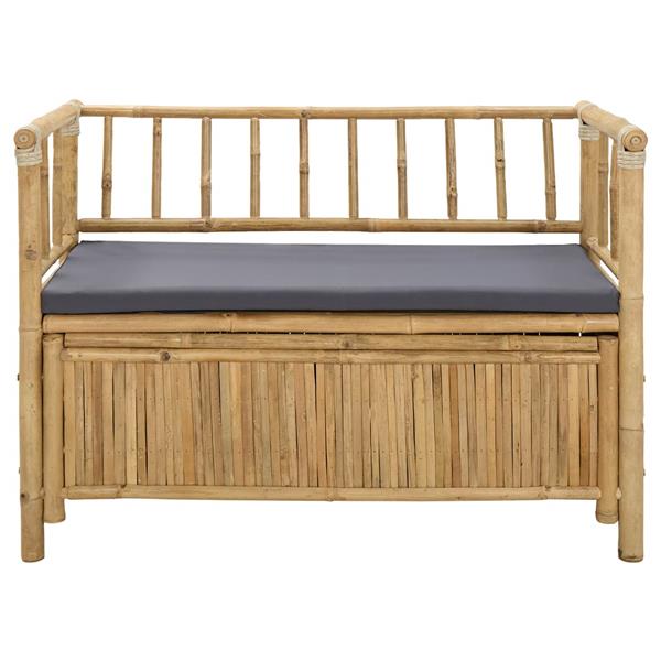 Grote foto vidaxl tuinkast bank 110 x 47 x 80 cm bamboe naturel rechthoekig tuin en terras tuinmeubelen
