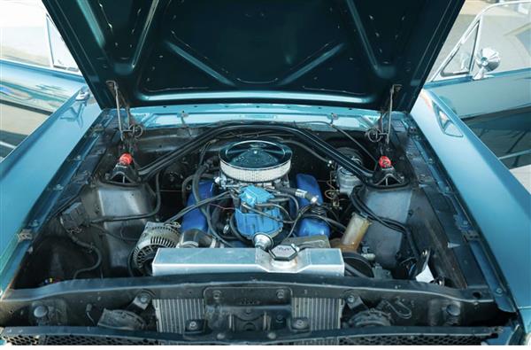 Grote foto ford mustang coupe 1965 turquoise v8 289 automaat auto ford usa