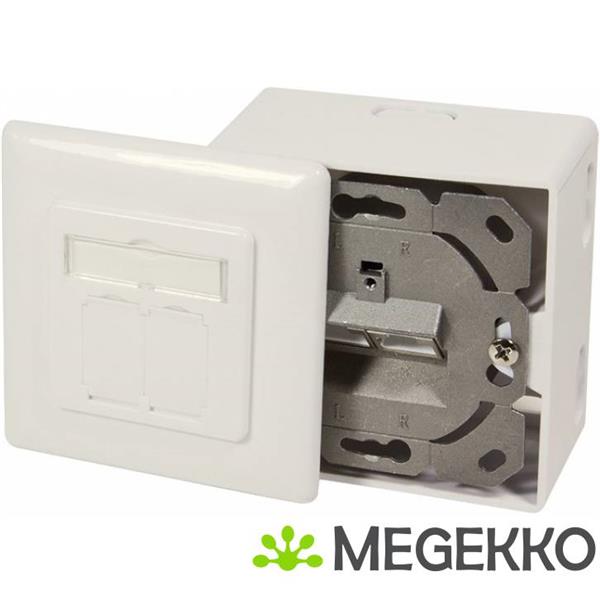 Grote foto logilink np0124 2 x rj 45 wandcontactdoos computers en software netwerkkaarten routers en switches