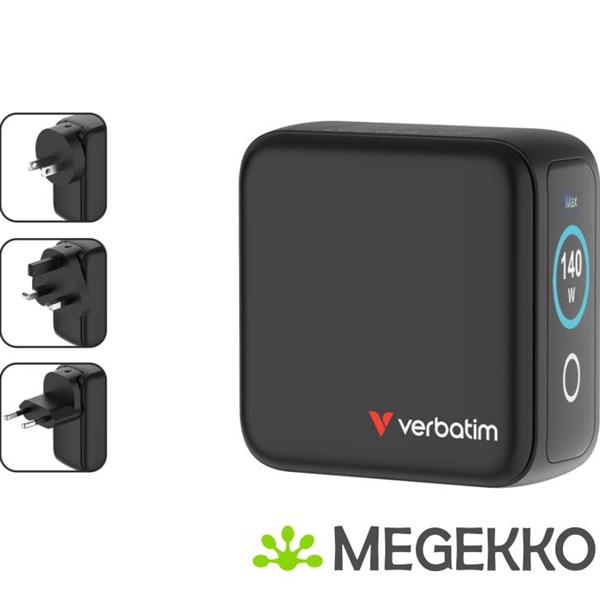 Grote foto verbatim mini gan oplader 140w met display computers en software overige
