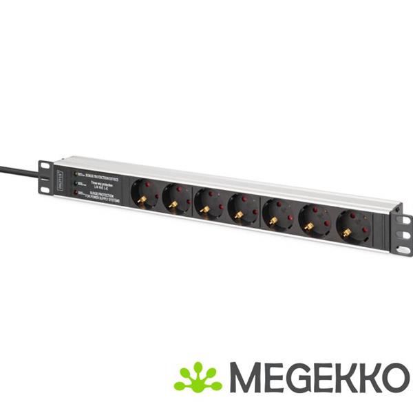 Grote foto digitus dn 95441 energiedistributie 7 ac uitgang en 1u zwart zilver computers en software overige