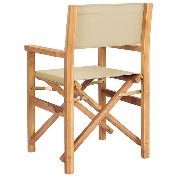 Grote foto vidaxl eetkamerstoel bruin en beige 56 x 54 x 87 cm massief teakhout tuin en terras tuinmeubelen